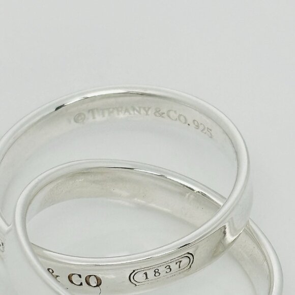 Size 7 Tiffany & Co 1837 Interlocking Double 2 Band Rolling Ring Mens Unisex - Picture 4 of 7